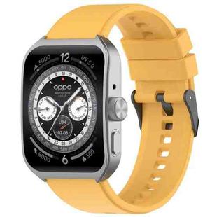 For OPPO Watch 4 Pro 22mm Solid Color Silicone Watch Band(Yellow)