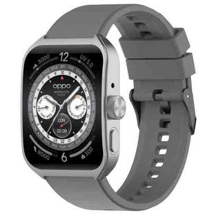 For OPPO Watch 4 Pro 22mm Solid Color Silicone Watch Band(Gray)