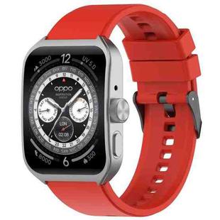 For OPPO Watch 4 Pro 22mm Solid Color Silicone Watch Band(Red)