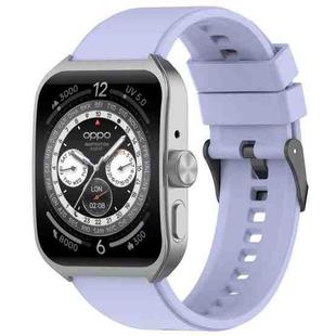 For OPPO Watch 4 Pro 22mm Solid Color Silicone Watch Band(Purple)