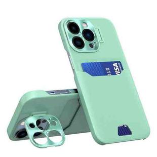 For iPhone 15 Pro Two-Color Invisible Lens Holder Phone Case(Green)