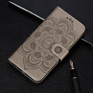 Mandala Embossing Pattern Horizontal Flip Leather Case for One Plus 7 Pro, with Holder & Card Slots & Wallet & Photo Frame &  Lanyard(Gray)
