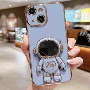 For iPhone 15 Electroplating Astronaut Holder Phone Case(Blue)