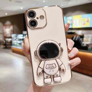 For iPhone 16 Electroplating Astronaut Holder Phone Case(Pink)