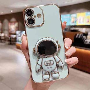 For iPhone 16 Electroplating Astronaut Holder Phone Case(Green)