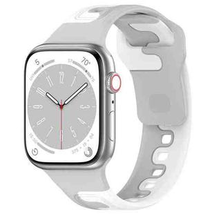 For Apple Watch SE 2022 40mm Double Color Silicone Watch Band(Grey+White)