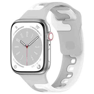 For Apple Watch 5 44mm Double Color Silicone Watch Band(Grey+White)