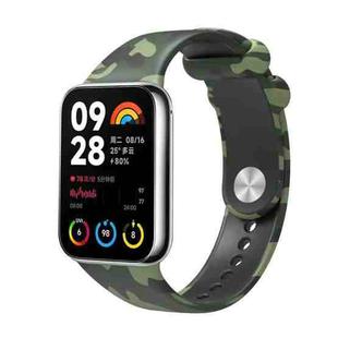 For Xiaomi Mi Band 8 Pro Painted Pattern Silicone Watch Band(Camo Green)