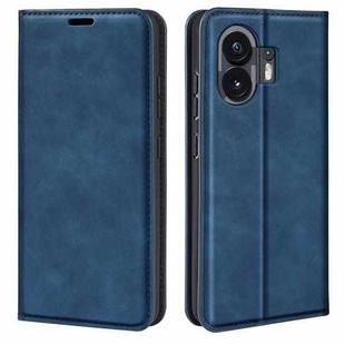 For Nothing Phone 2 Retro-skin  Magnetic Suction Leather Phone Case(Dark Blue)