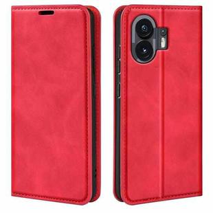 For Nothing Phone 2 Retro-skin  Magnetic Suction Leather Phone Case(Red)