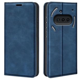 For Nothing Phone 3a Retro-skin  Magnetic Suction Leather Phone Case(Dark Blue)
