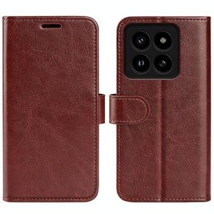 For Xiaomi 14 Pro R64 Texture Horizontal Flip Leather Phone Case(Brown)