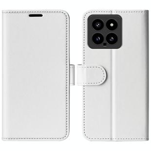 For Xiaomi 14 R64 Texture Horizontal Flip Leather Phone Case(White)