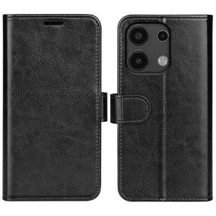 For Xiaomi Redmi Note 13 4G R64 Texture Horizontal Flip Leather Phone Case(Black)