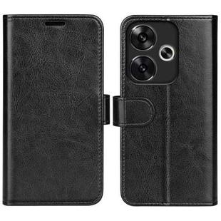 For Xiaomi Redmi Turbo 3 R64 Texture Horizontal Flip Leather Phone Case(Black)