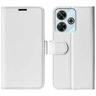 For Xiaomi Redmi Note 13R 5G R64 Texture Horizontal Flip Leather Phone Case(White)