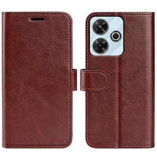 For Xiaomi Redmi Note 13R 5G R64 Texture Horizontal Flip Leather Phone Case(Brown)