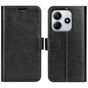For Redmi Note 14 4G 164.84mm R64 Texture Horizontal Flip Leather Phone Case(Black)