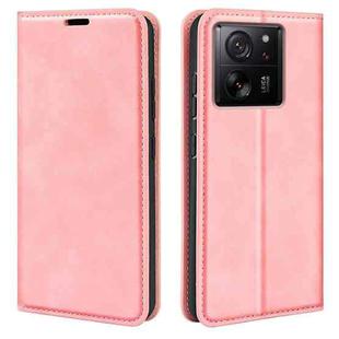 For Xiaomi 13T Retro-skin Magnetic Suction Leather Phone Case(Pink)