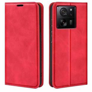 For Xiaomi 13T Retro-skin Magnetic Suction Leather Phone Case(Red)