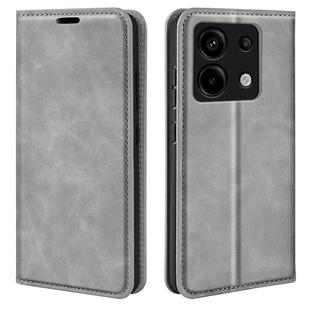 For Xiaomi Redmi Note 13 Pro 5G Retro-skin Magnetic Suction Leather Phone Case(Grey)