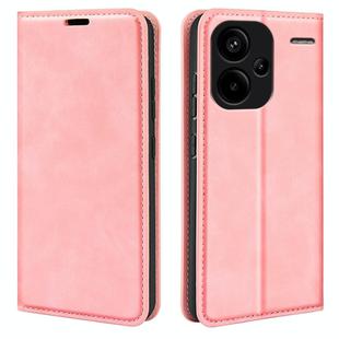 For Xiaomi Redmi Note 13 Pro+ Retro-skin Magnetic Suction Leather Phone Case(Pink)