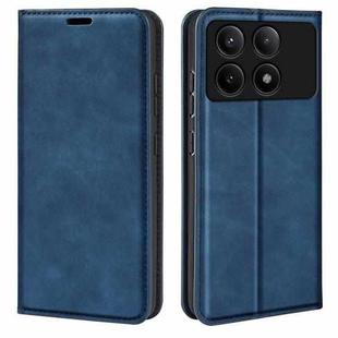 For Xiaomi Redmi K70E Retro-skin Magnetic Suction Leather Phone Case(Dark Blue)