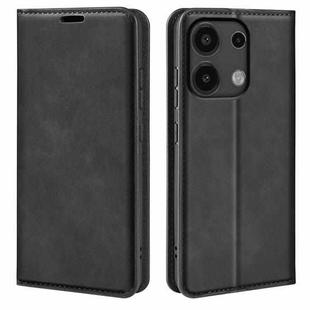 For Xiaomi Redmi Note 13 Pro 4G Retro-skin Magnetic Suction Leather Phone Case(Black)