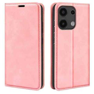 For Xiaomi Redmi Note 13 Pro 4G Retro-skin Magnetic Suction Leather Phone Case(Pink)