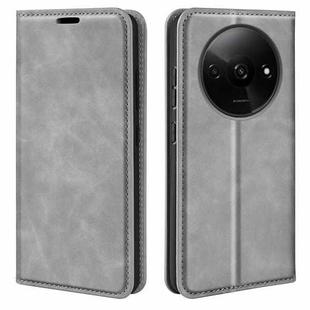 For Xiaomi Redmi A3 Retro-skin Magnetic Suction Leather Phone Case(Grey)