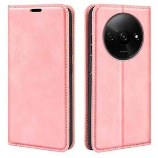 For Xiaomi Redmi A3 Retro-skin Magnetic Suction Leather Phone Case(Pink)