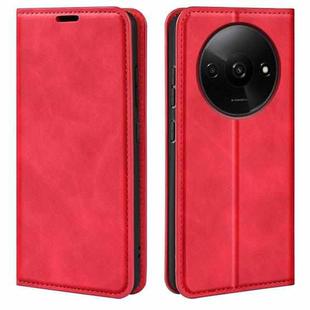For Xiaomi Redmi A3 Retro-skin Magnetic Suction Leather Phone Case(Red)
