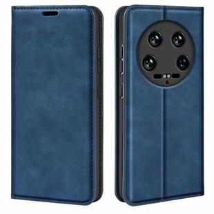 For Xiaomi 14 Ultra Retro-skin Magnetic Suction Leather Phone Case(Dark Blue)