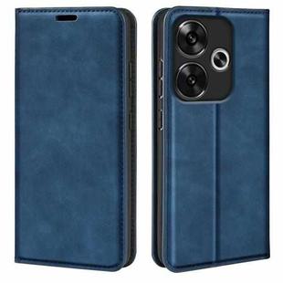 For Xiaomi Redmi Turbo 3 Retro-skin Magnetic Suction Leather Phone Case(Dark Blue)