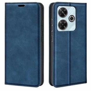 For Xiaomi Redmi Note 13R Retro-skin Magnetic Suction Leather Phone Case(Dark Blue)