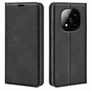 For Xiaomi Redmi Note 14 Pro+ 5G Retro-skin Magnetic Suction Leather Phone Case(Black)