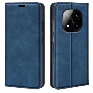 For Xiaomi Redmi Note 14 Pro+ 5G Retro-skin Magnetic Suction Leather Phone Case(Dark Blue)