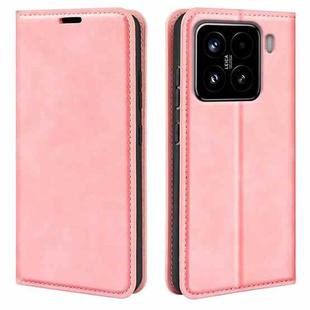 For Xiaomi 15 Retro-skin Magnetic Suction Leather Phone Case(Pink)