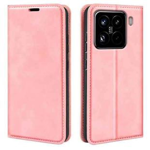 For Xiaomi 15 Pro Retro-skin Magnetic Suction Leather Phone Case(Pink)