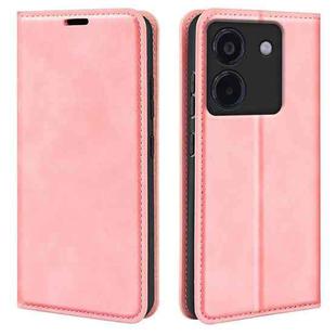 For Xiaomi Poco M7 Pro 5G Retro-skin Magnetic Suction Leather Phone Case(Pink)