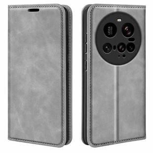 For Xiaomi 15 Ultra Retro-skin Magnetic Suction Leather Phone Case(Grey)