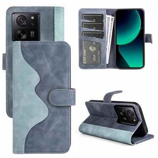 For Xiaomi 13T Stitching Horizontal Flip Leather Phone Case(Blue)