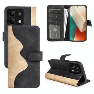 For Xiaomi Redmi Note 13 5G Stitching Horizontal Flip Leather Phone Case(Black)