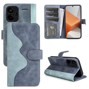 For Xiaomi Redmi Note 13 Pro+ Stitching Horizontal Flip Leather Phone Case(Blue)