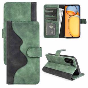 For Xiaomi Redmi 13C Stitching Horizontal Flip Leather Phone Case(Green)