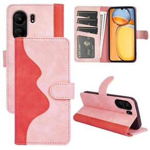 For Xiaomi Redmi 13C Stitching Horizontal Flip Leather Phone Case(Red)