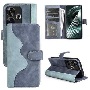 For Xiaomi Redmi Turbo 3 Stitching Horizontal Flip Leather Phone Case(Blue)
