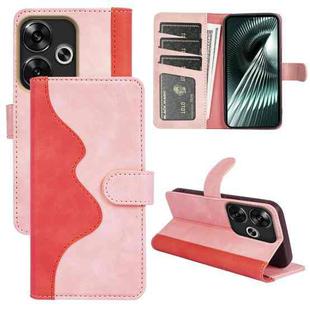 For Xiaomi Redmi Turbo 3 Stitching Horizontal Flip Leather Phone Case(Red)