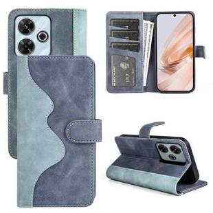For Xiaomi Redmi Note 13R 5G Stitching Horizontal Flip Leather Phone Case(Blue)
