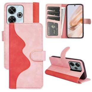 For Xiaomi Redmi Note 13R 5G Stitching Horizontal Flip Leather Phone Case(Red)